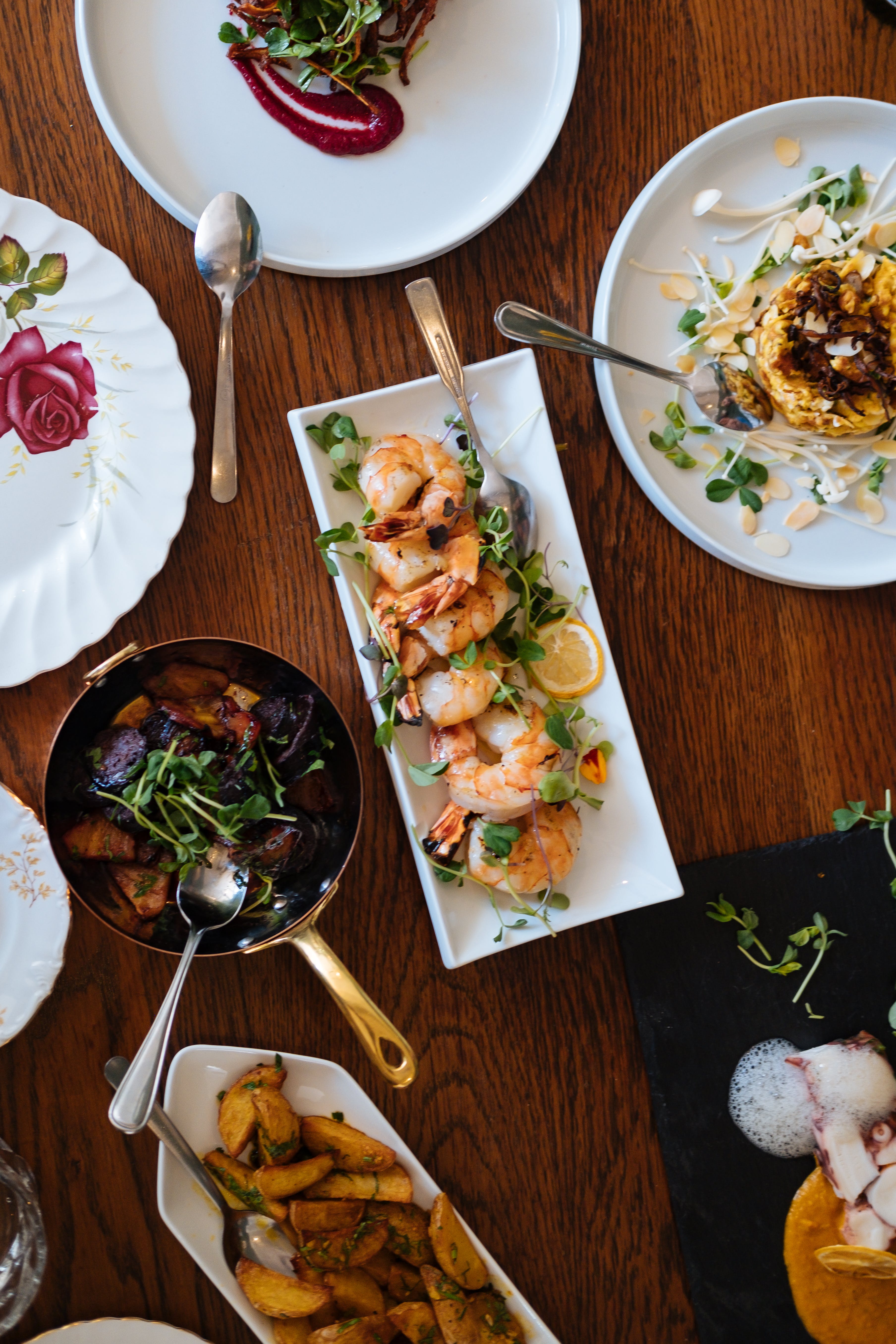 Beautifully plated gourmet dishes